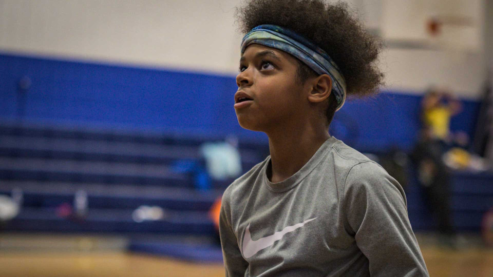 Young boy in a gymnasium