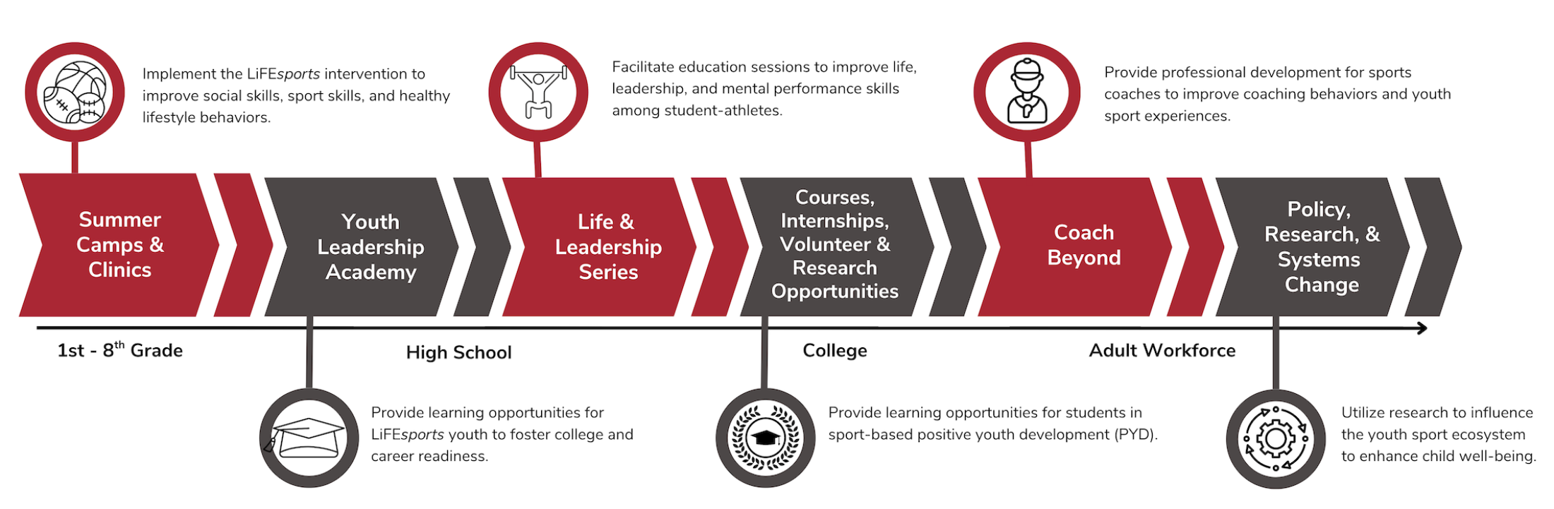 LiFEsports continuum of services in the sport ecosystem